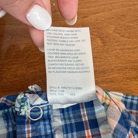 Healthtex Plaid Frog Romper Blue Green Orange 24M Boys - Picture 6 of 6